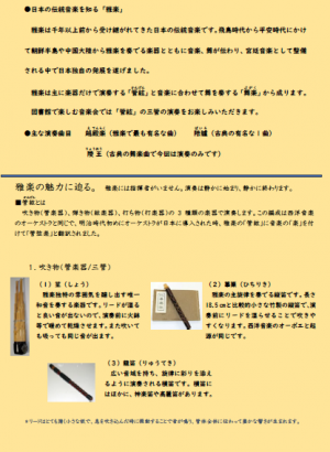 添田町立図書館で楽しむ音楽会 体験雅楽のしらべ